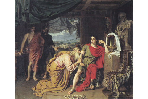 Tranh vua Priam xin Achilles trả lại xác Hector
